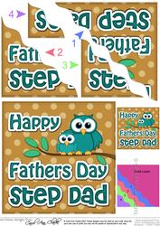 Owl Felties Step Dad Fathers Day Wavy Corner Side Stacker