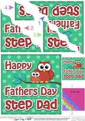 Owl Felties Step Dad Fathers Day Wavy Corner Side Stacker
