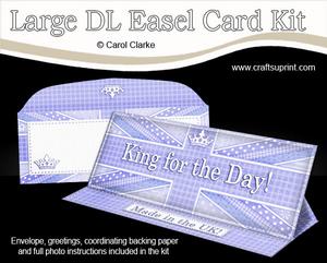 Large Dl Uk Shabby Flag King for the Day! Easel Card Kit