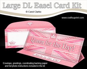 Large Dl Uk Shabby Flag Queen for the Day! Easel Card Kit N