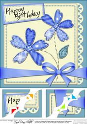 8 x 8 Birthday Flowers N Lace Corner Topper