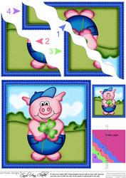 Ziggy Piggy's Good Luck Clover Wavy Corner Side Stacker