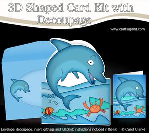 3D Dolphin Shaped Card Decoupage N Envelope