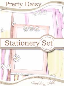 Pretty Daisy Stationery Set in Sorbet Chocolate Orange Colours