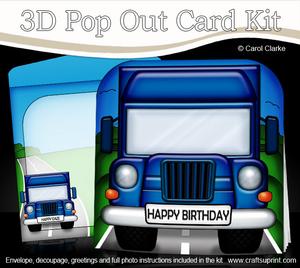 3D Lorry Pop Out Card Kit