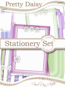 Pretty Daisy Stationery Set in Sorbet Raspberry Colours