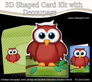 Hoot the Owl - Shaped Card with Decoupage