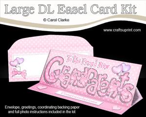 Large Dl New Grandparents Easel Card Kit N Envelope