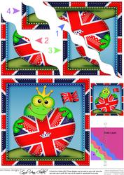 Freddy Frog's Union Jack Flag Heart Wavy Corner Side Stacker
