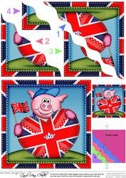 Ziggy Piggy's Union Jack Flag Heart Wavy Corner Side Stacker