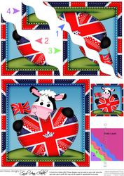 Milly Moo's Union Jack Flag Heart Wavy Corner Side Stacker