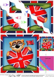 Frank Meerkat's Union Jack Flag Heart Wavy Corner Stacker