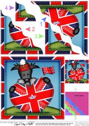 Hamish Dog's Union Jack Flag Heart Wavy Corner Stacker