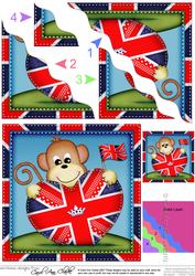 Chunky Monkey's Union Jack Flag Heart Wavy Corner Stacker
