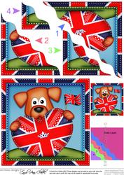 Rusty Dog's Union Jack Flag Heart Wavy Corner Stacker