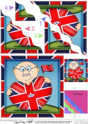 Old Man Bert's Union Jack Flag Heart Wavy Corner Stacker