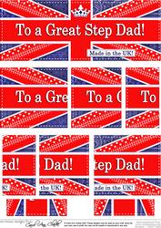 Uk Shabby Flag Great Step Dad Dl Side Stacker Topper