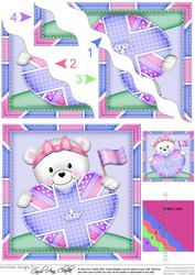 Teddy Tess's Union Jack Flag Heart Wavy Corner Stacker