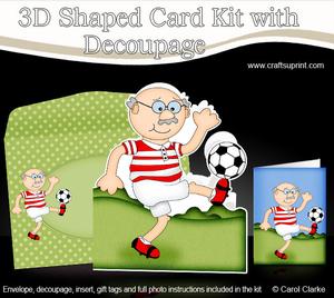 Bert Plays Football Shaped Card with Decoupage