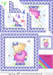 Hunney Bear Rosies Heart - Scalloped Corner Stacker