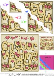 Wedding Day Roses Wavy Corner Side Stacker Topper