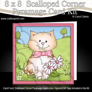 8 x 8 Cute Cat Scalloped Corner Kit