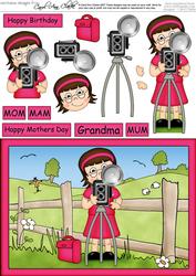 A5 Gert's Camera Quick Card N 3D Decoupage