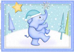 A4 Xmas Elephant Felties Card Topper