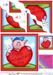 Ziggy Piggy's Grandparents Day Heart Wavy Corner Stacker
