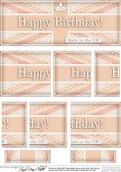 Uk Shabby Flag Happy Birthday Dl Side Stacker Topper