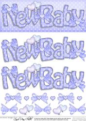 New Baby Boy Dl Quick Card Topper and 3D Decoupage
