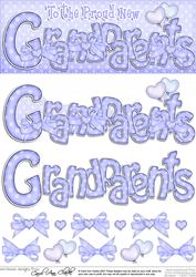 New Grandparents Dl Quick Card Topper and 3D Decoupage