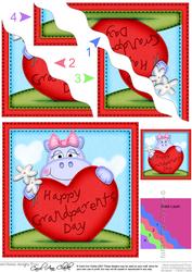 Hilda Hippo's Grandparents Day Heart Wavy Corner