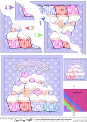 Birthday Cupcakes Wavy Corner Side Stacker