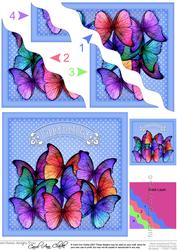 Birthday Butterflies Wavy Corner Side Stacker