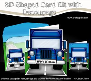 3D Lorry Shaped Card with Decoupage