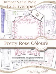 Bumper Value Pack of C6 Envelopes in Pretty Rose Colours