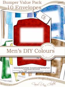 Bumper Value Pack of C6 Envelopes in Men's DIY Colours