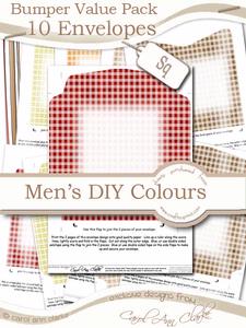 Bumper Value Pack of Square Envelopes in Men's DIY Colours