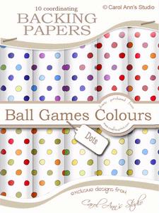Backing Papers in Men's Ball Games Colours