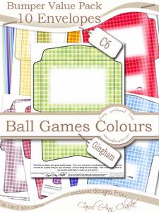 Bumper Value Pack of C6 Envelopes in Men's Ball Games Colours