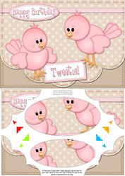 A5 Little Birdie Felties Scallop Corners and Pyramage