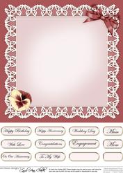 Pansy on Butterfly Lace Matching 8 x 8 Insert Panel
