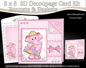 8 x 8 Lola Elephant's Bonnet Kit with 3D Decoupage