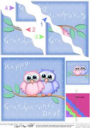 Owl Felties Grandparents Day Wavy Corner Side Stacker