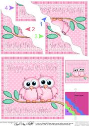 Happy 2nd Birthday to My Twin Sister Owls Wavy Stacker