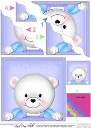 Teddy Ed 1st Birthday Wavy Corner Side Stacker