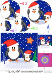 Xmas Penguin Felties Circle Pyramage Topper