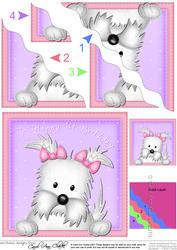 Jess Westie Dog 1st Birthday Wavy Corner Side Stacker