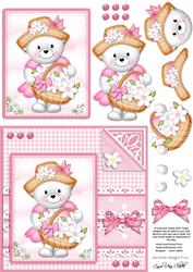 Teddy Tess's Bonnet Quick Card N 3D Decoupage